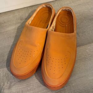 Nike Air Force 1 Lover XX Slip On Leather Mule Clog Womens 9 Orange shoe EUC